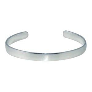 Sterling Silver 925 Rhodium Plated Open Baby Bangle Bracelet